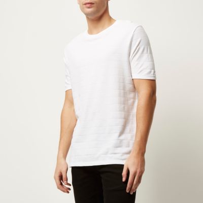 White fine stripe t-shirt